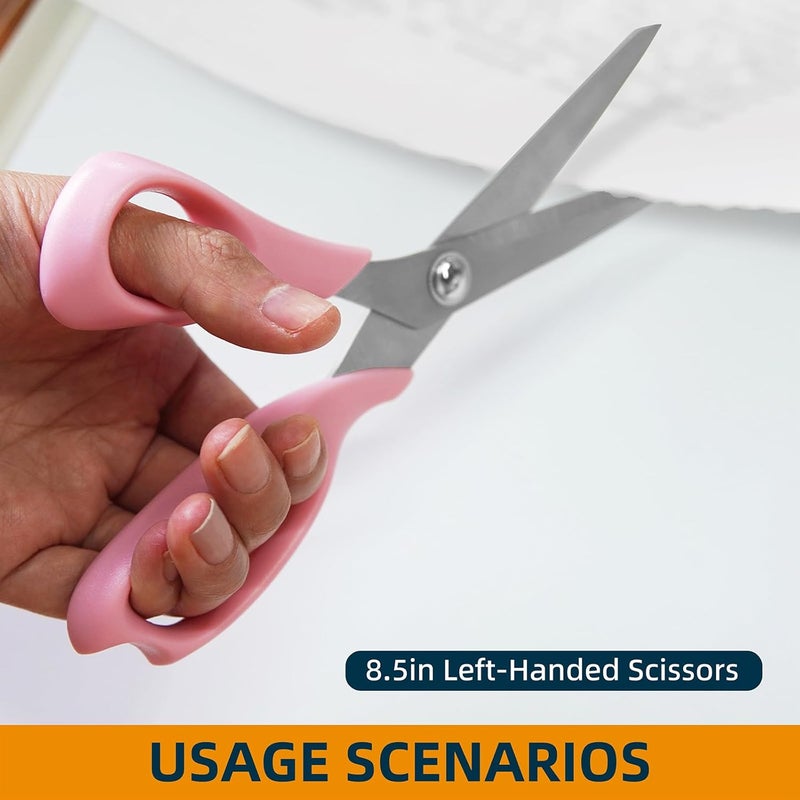 MANUFORE Left-Handed Sewing Tool Kit -8.5in Lefty Fabric Scissors, 4.5in Thread Trimmers, Rotary Cutter with 3 Replacement Blades - Pink Set for Quilters, Crafters, and DIY Projects - Image 4